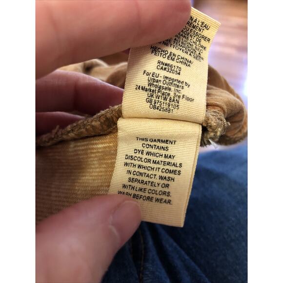 Free People Ankle Corduroy Pants Size 31 Waist Light Brown 5 Pocket Low Rise - Picture 7 of 7